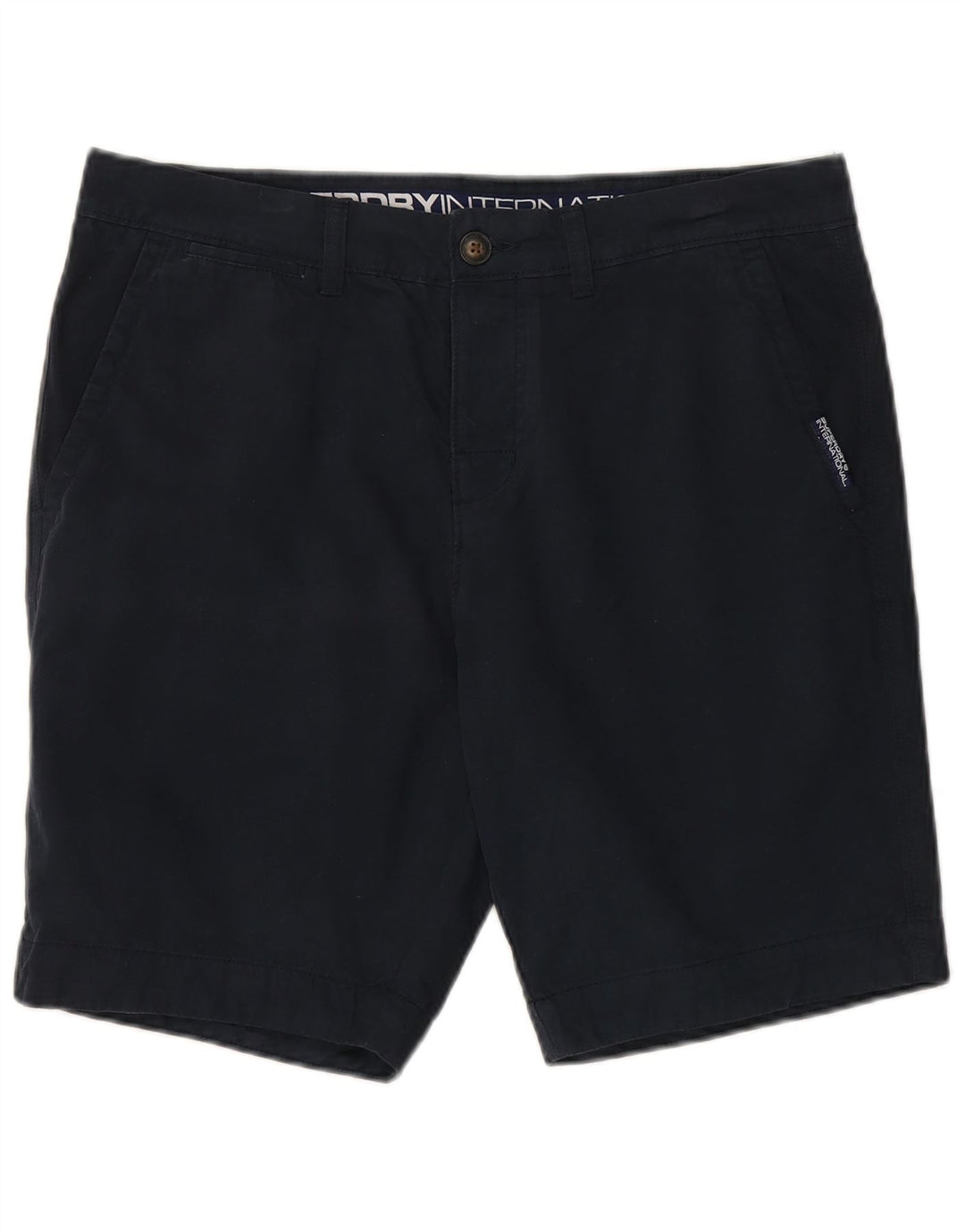 SUPERDRY Chino Shorts til mænd XL W38 Marineblå Bomuld