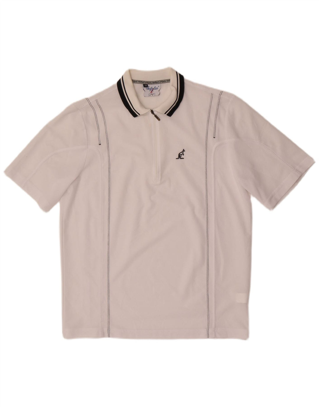 AUSTRALIAN L'ALPINA Poloshirt med lynlås til mænd IT 50 Medium hvid polyester
