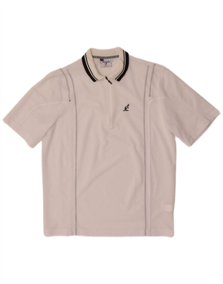 AUSTRALIAN L'ALPINA Poloshirt med lynlås til mænd IT 50 Medium hvid polyester