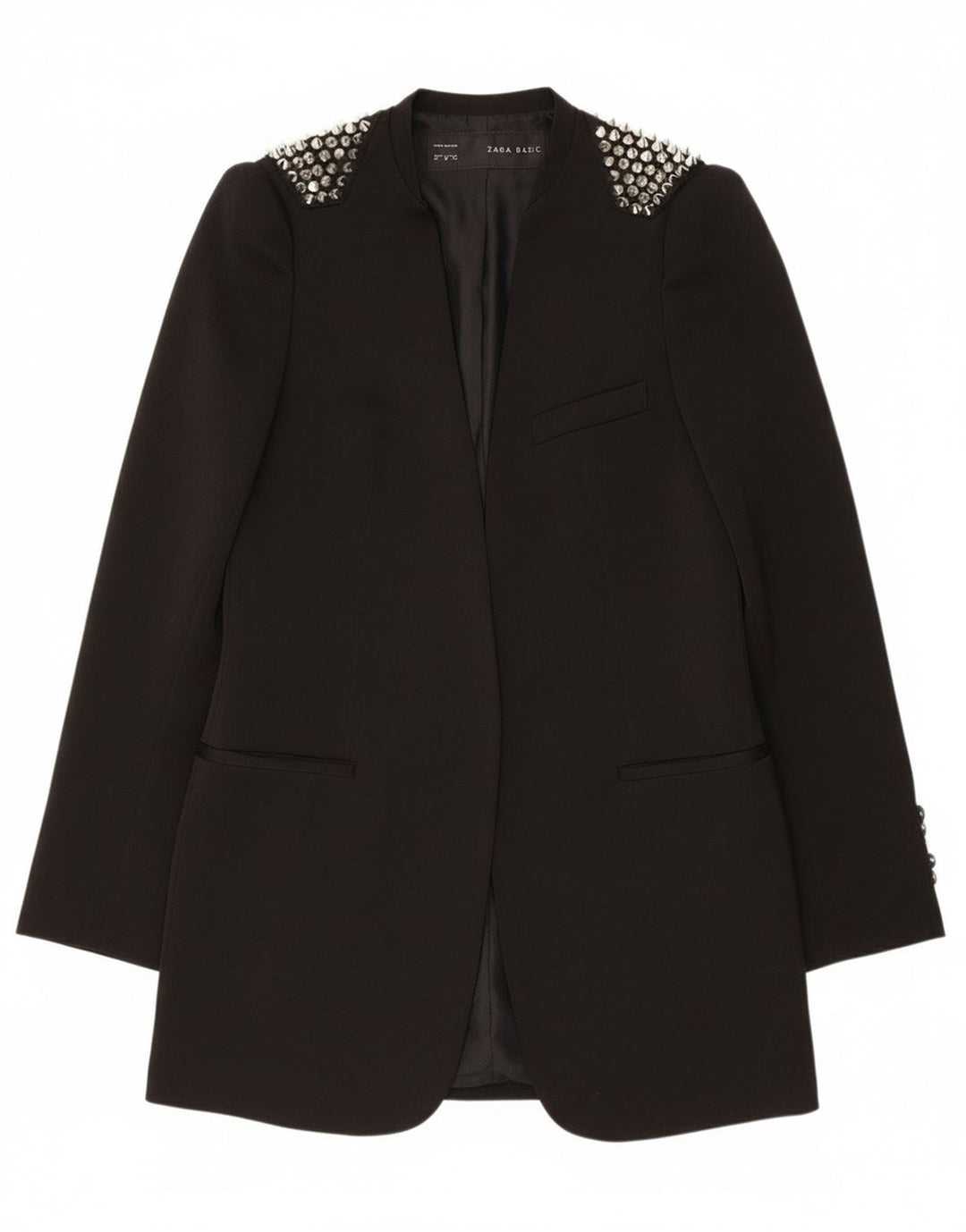 Zara Womens Open Blazer Jacket UK 12 Medium Black
