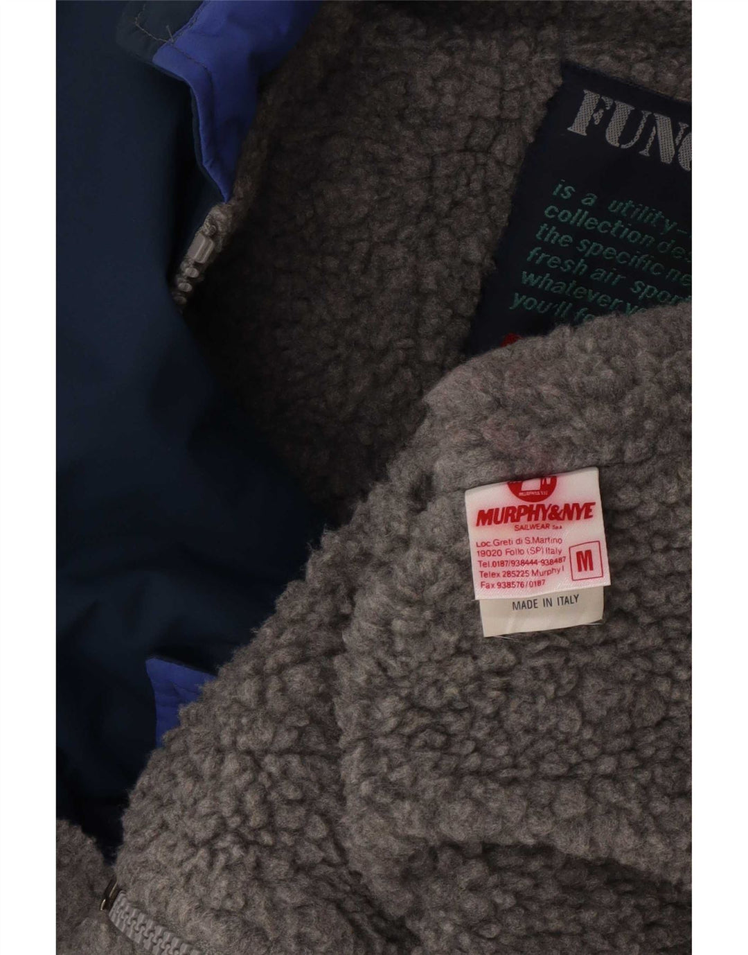 Murphy & Nye Herre Hætte Sherpa Parka Jakke UK 38 Medium Navy Blue