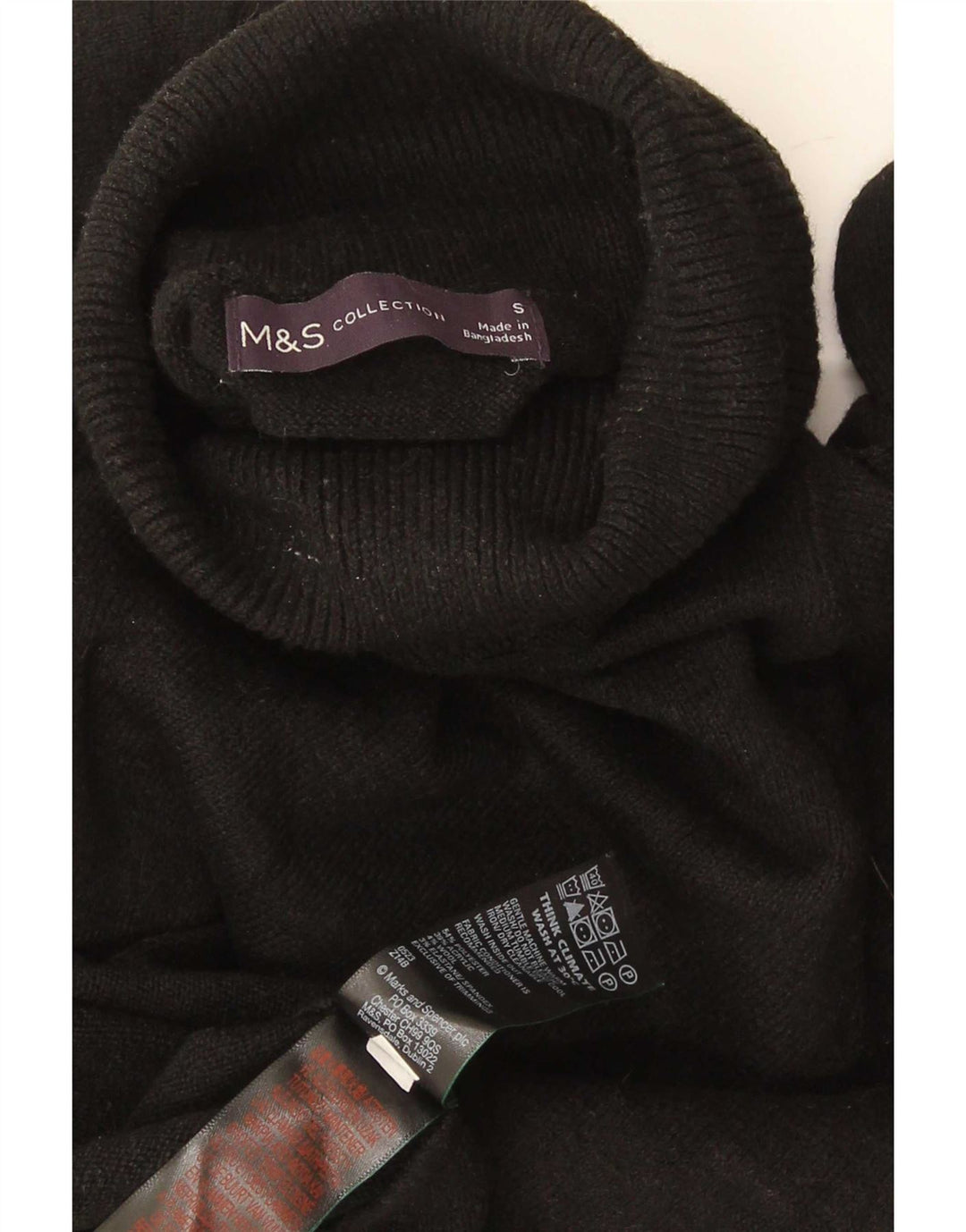 Marks & Spencer Herre rullehals sweater lille sort polyester