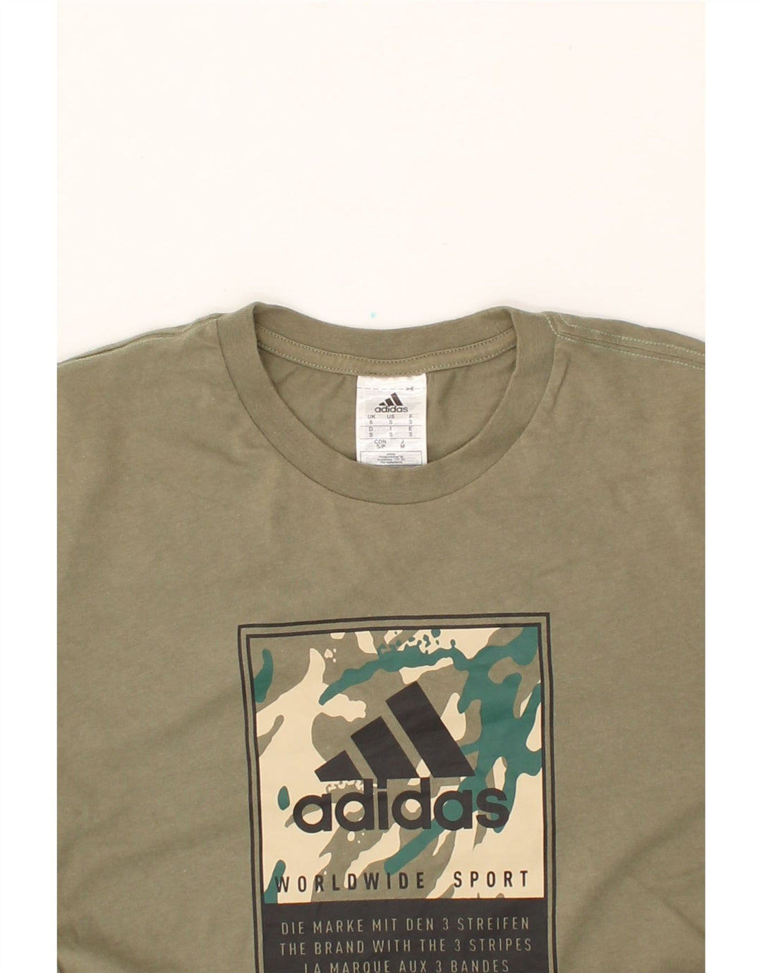 ADIDAS Mens Graphic T-Shirt Top Small Grey Cotton Vintage Adidas and Second-Hand Adidas from Messina Hembry 