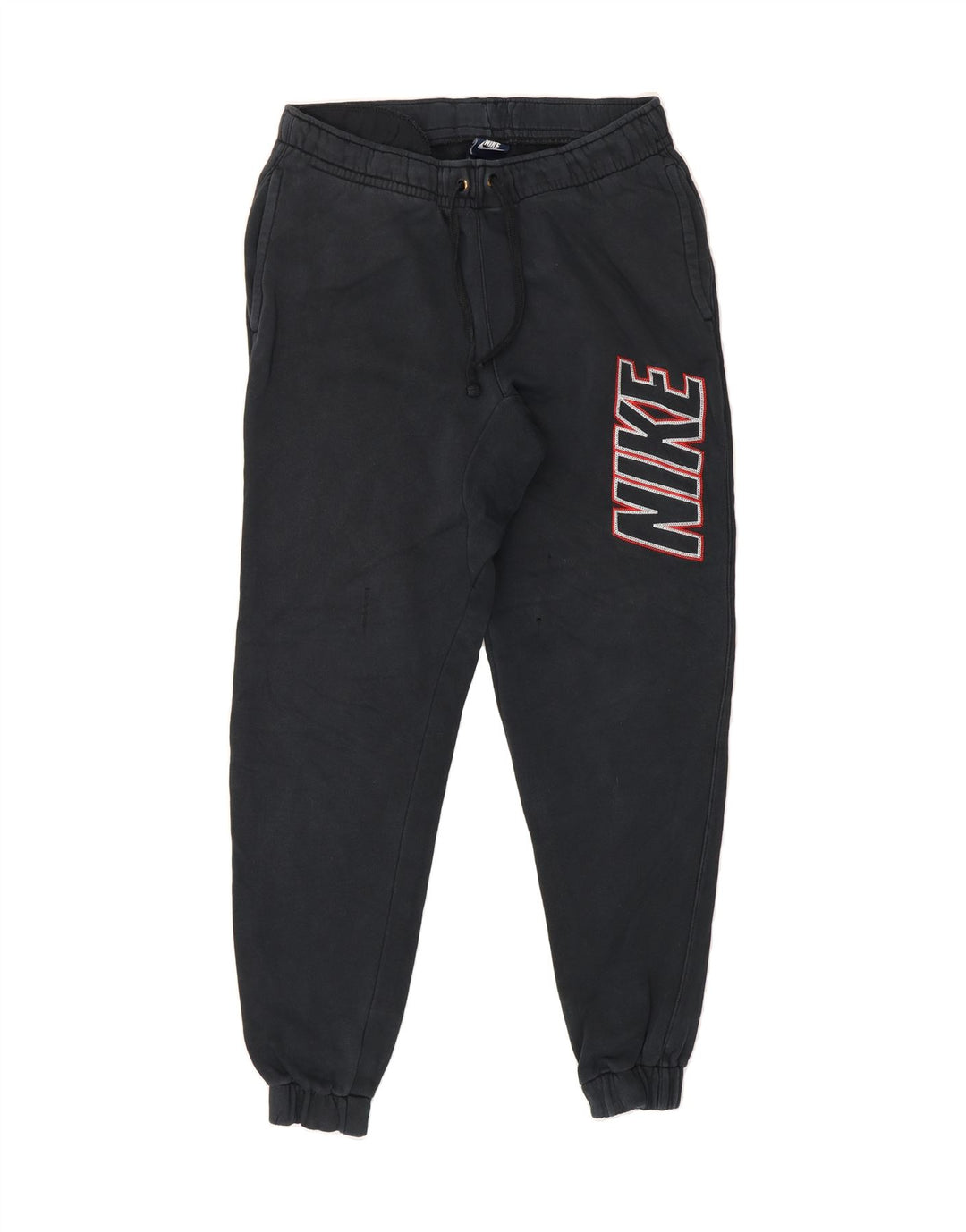 NIKE Mens Graphic Tracksuit Trousers Joggers Small Navy Blue Cotton Vintage Nike and Second-Hand Nike from Messina Hembry 