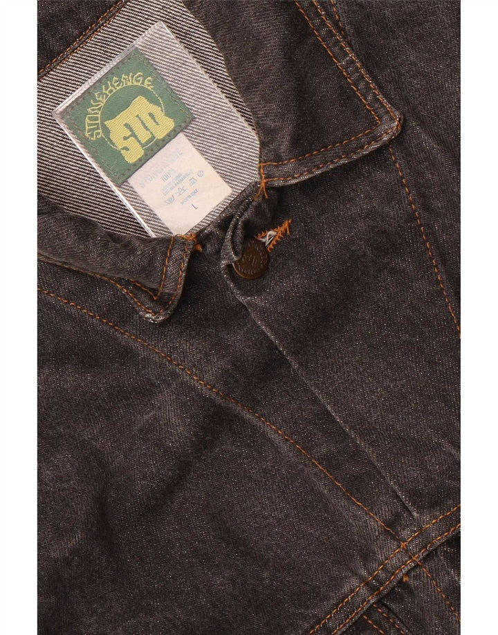 Vintage denimjakke til mænd UK 40 Stor sort bomuld