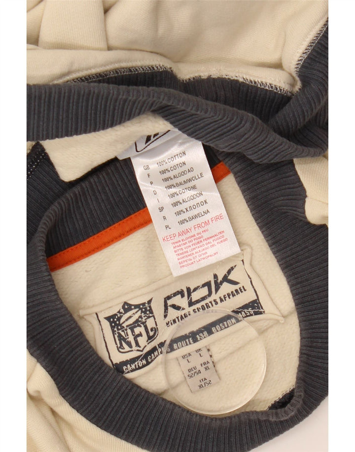 REEBOK Herre Miami Dolphins Sweatshirt Jumper Large Off White Colourblock