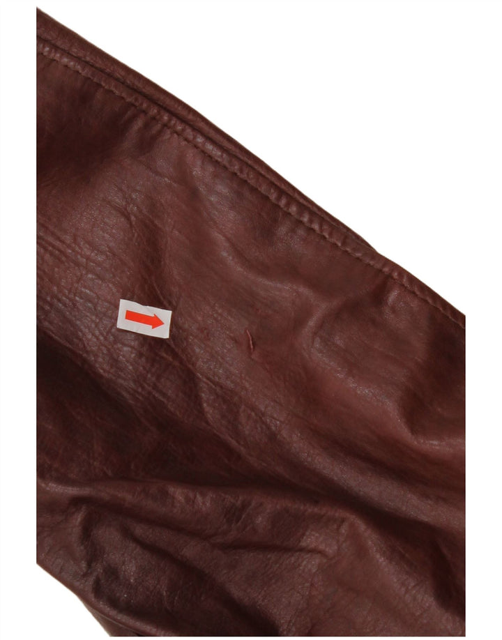 C&A Herre Læderjakke UK 38 Medium Burgundy Læder