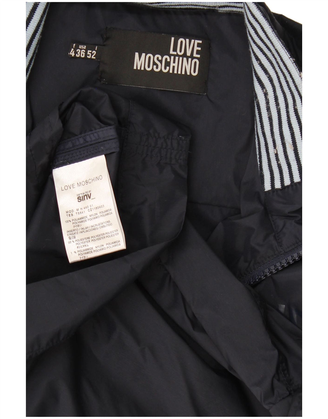 Moschino Træningsdragt til mænd Topjakke IT 52 Stor marineblå polyamid