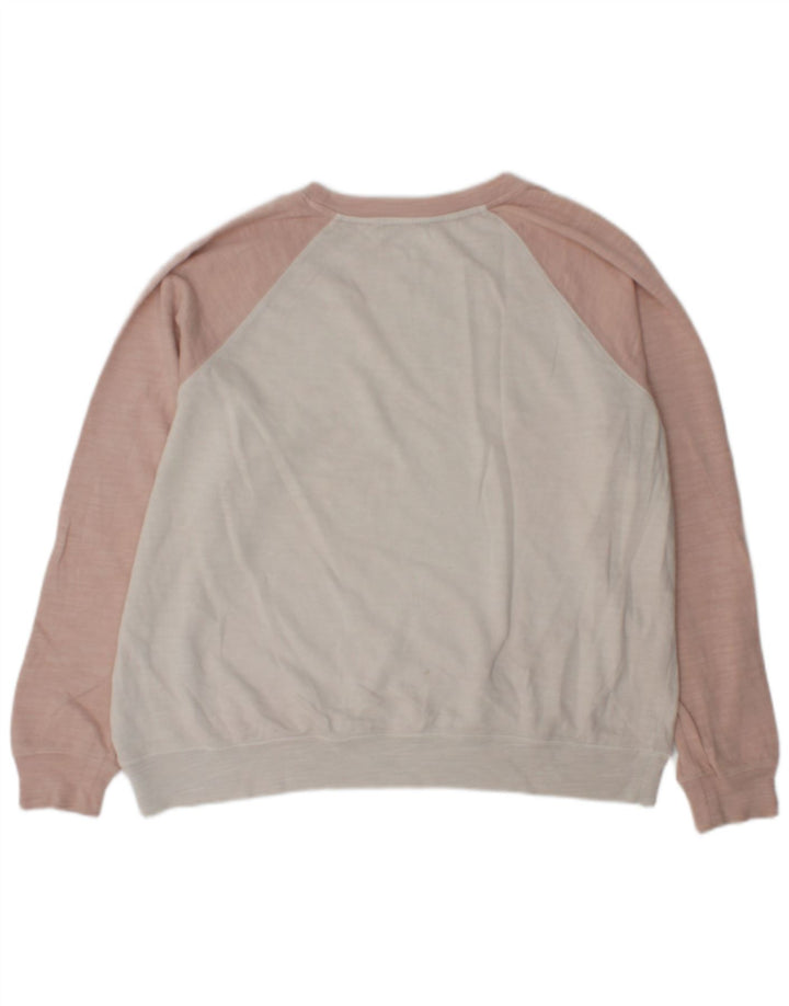 Marks & Spencer Dame Sweatshirt Jumper UK 16 Large Off White Colourblock