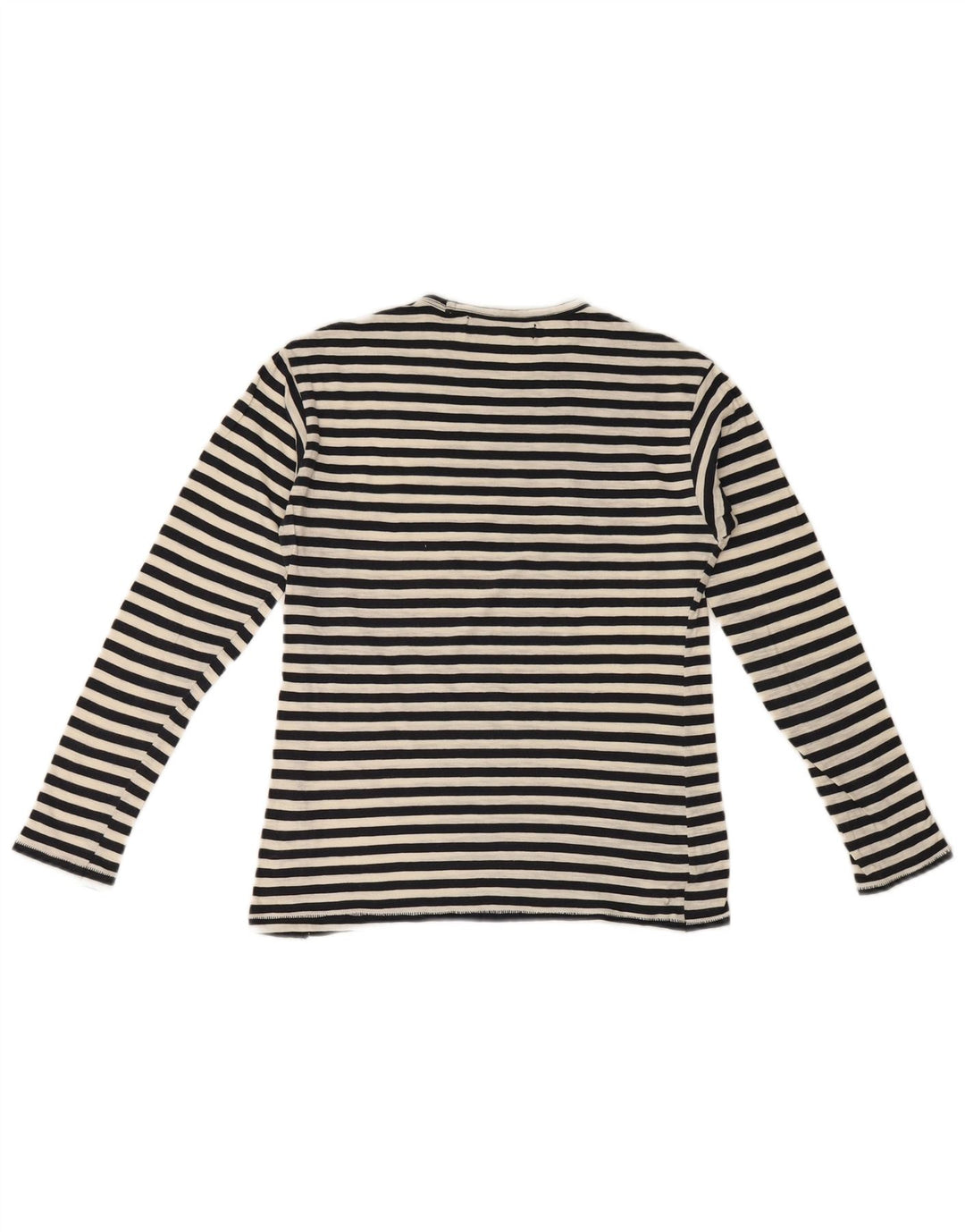 Zara Dame Top Langærmet UK 10 Lille Sort Stribet