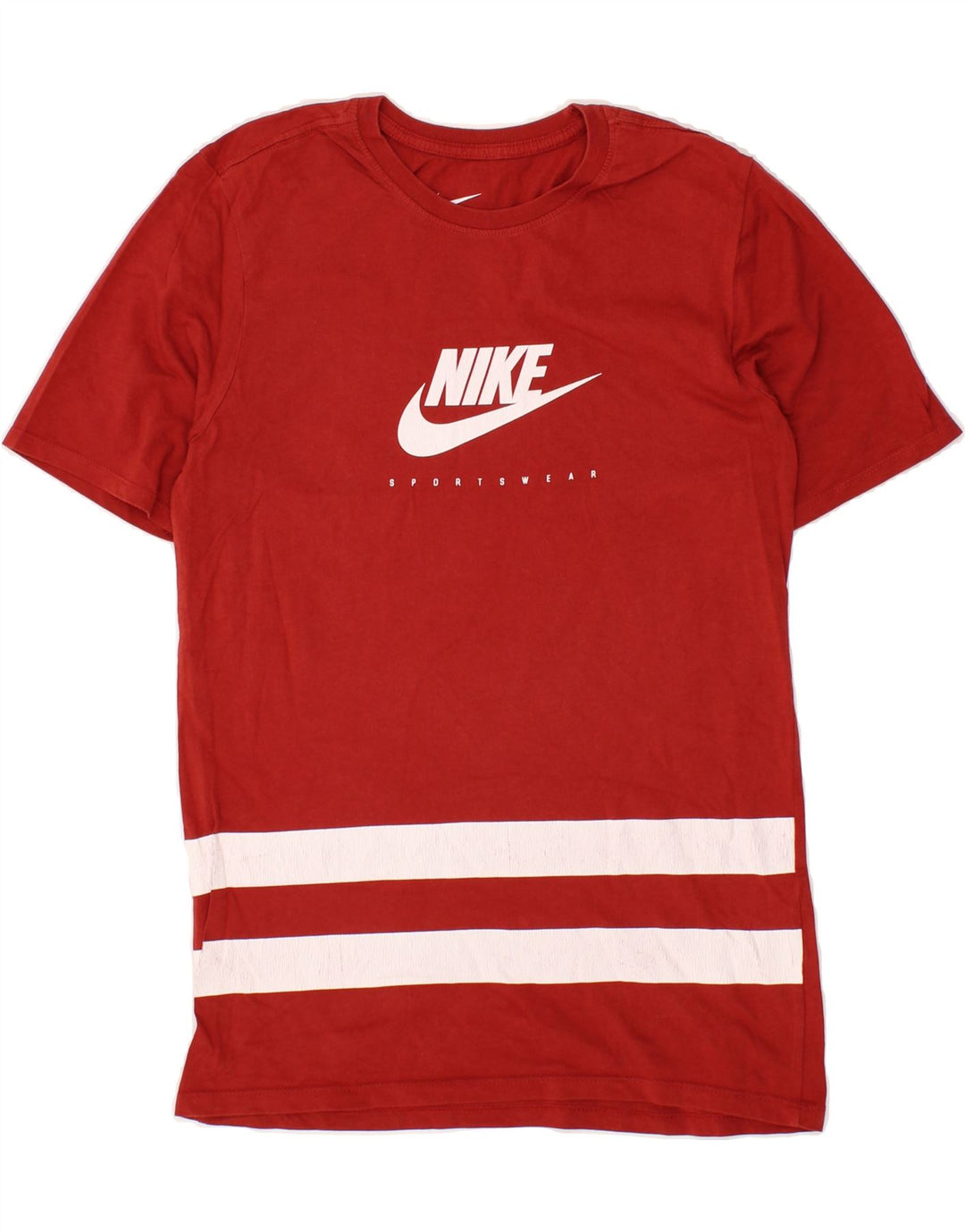 NIKE Mens Athletic Cut Graphic T-Shirt Top Small Red Cotton Vintage Nike and Second-Hand Nike from Messina Hembry 