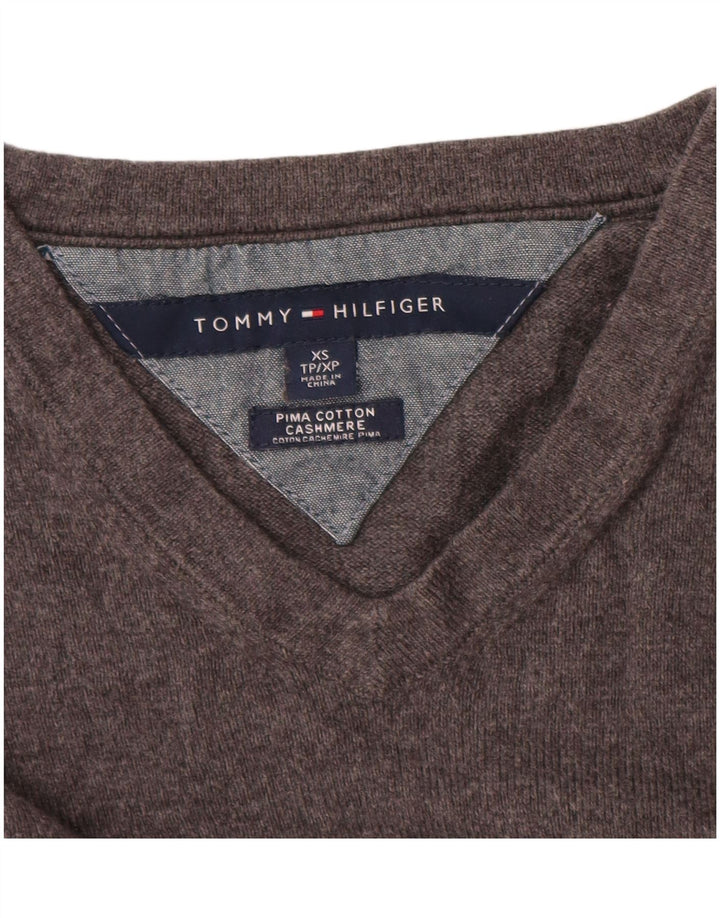 Tommy Hilfiger Herre V-hals sweater XS Grå Bomuld