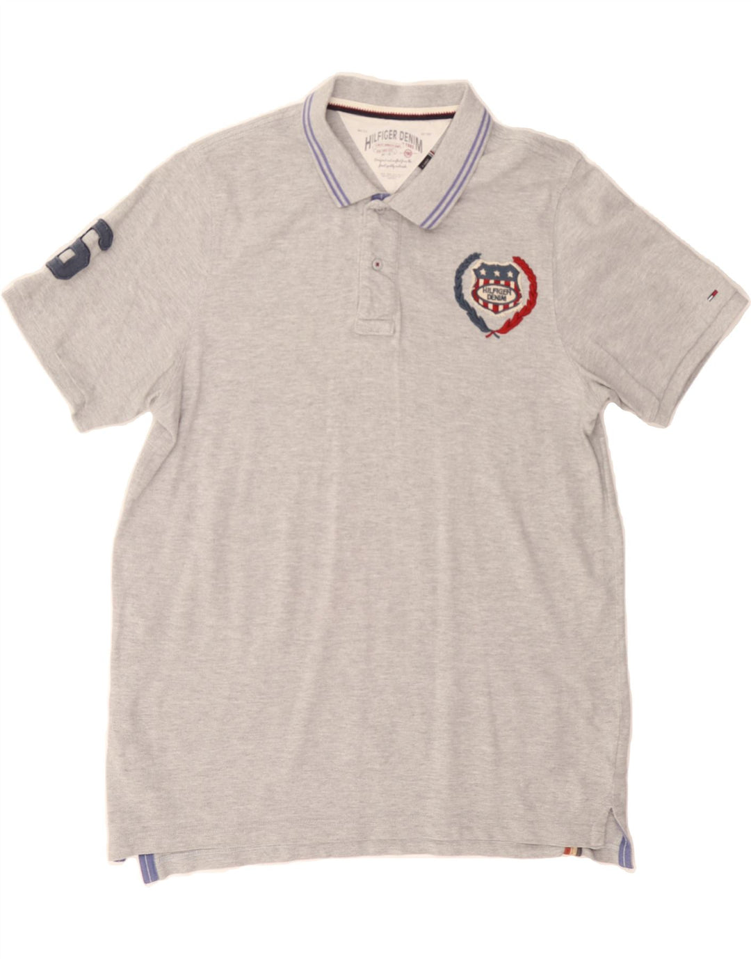TOMMY HILFIGER Mens Polo Shirt XL Grey Cotton Vintage Tommy Hilfiger and Second-Hand Tommy Hilfiger from Messina Hembry 