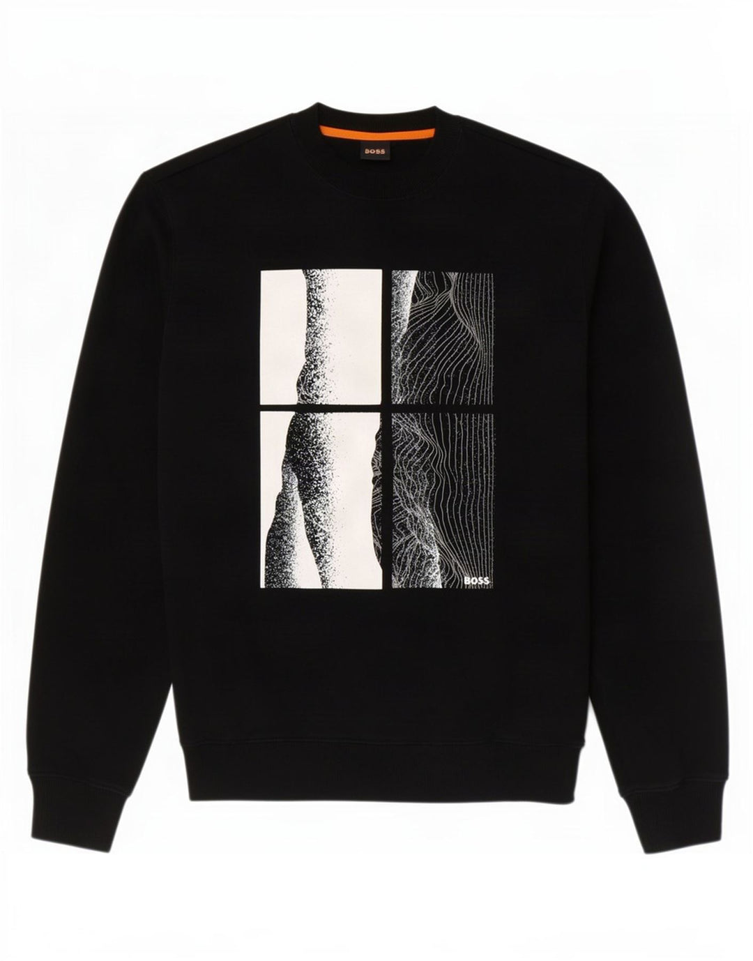 Hugo Boss Herre grafisk sweatshirt Jumper Medium Sort Bomuld