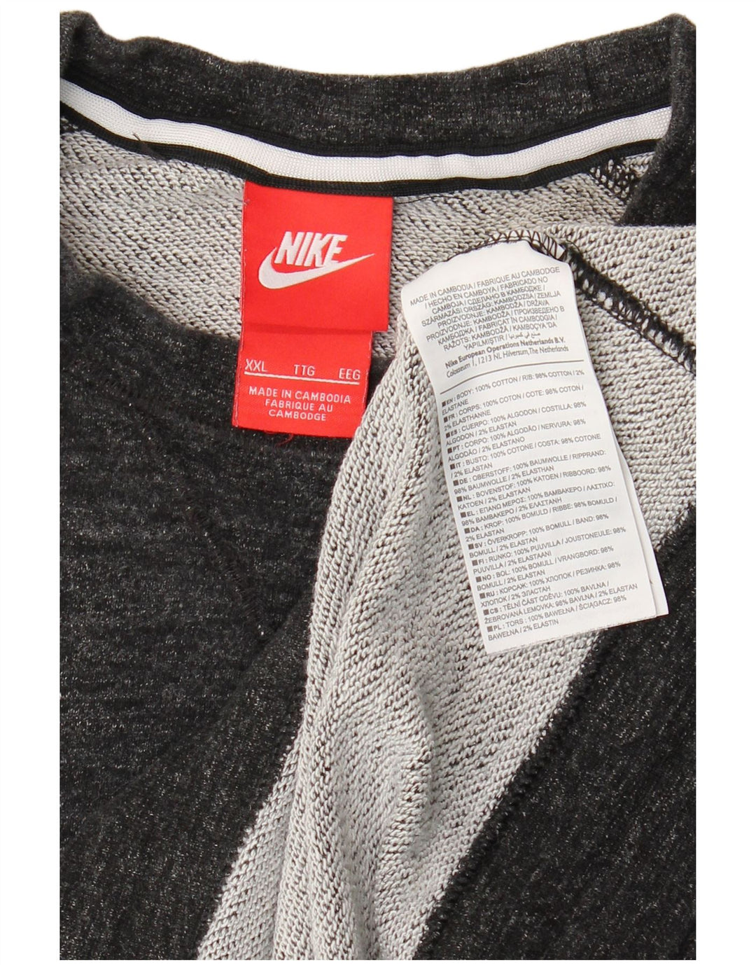 Nike Sweatshirt Jumper til mænd 2XL Grå Flecked Bomuld