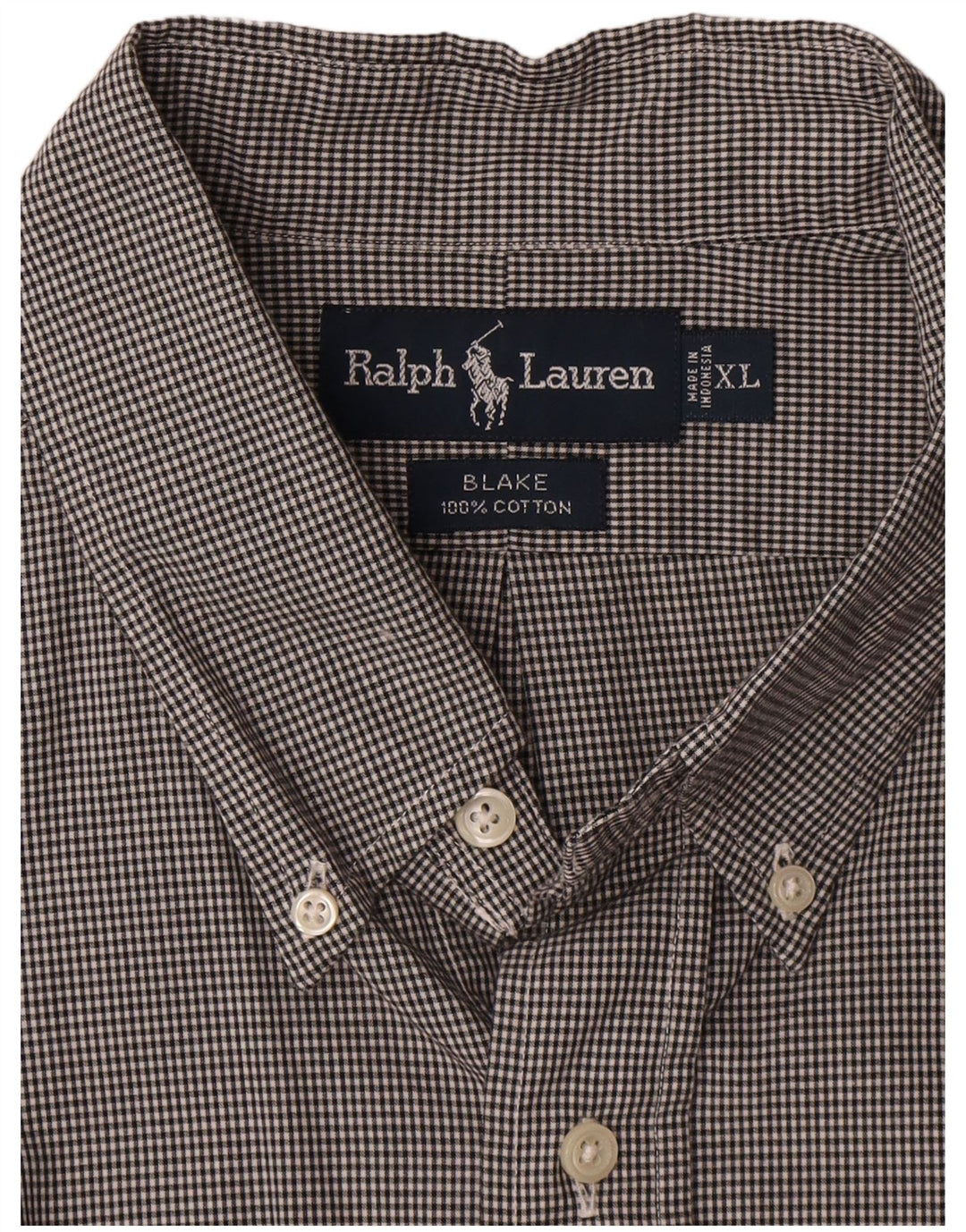 Ralph Lauren Herre Blake skjorte XL Grå Gingham Bomuld