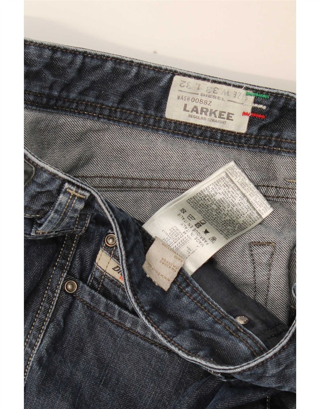 Diesel Herre Larkee Regular Straight Jeans W33 L32 Marineblå Bomuld