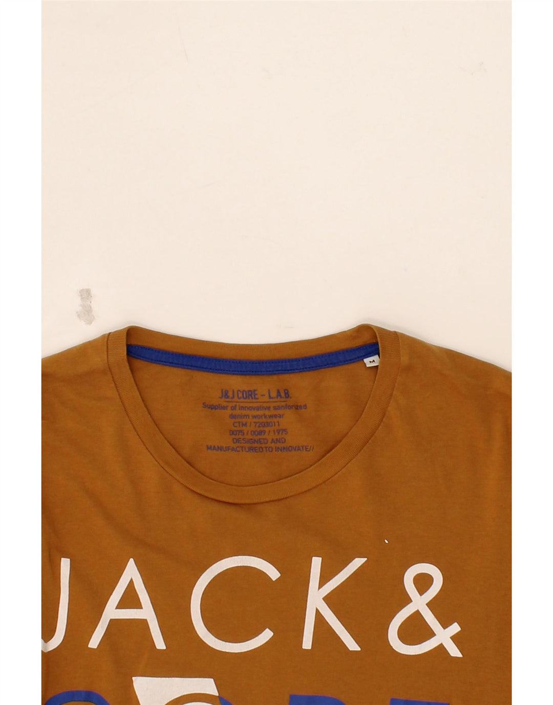JACK & JONES Mens Graphic T-Shirt Top Medium Brown Vintage Jack & Jones and Second-Hand Jack & Jones from Messina Hembry 