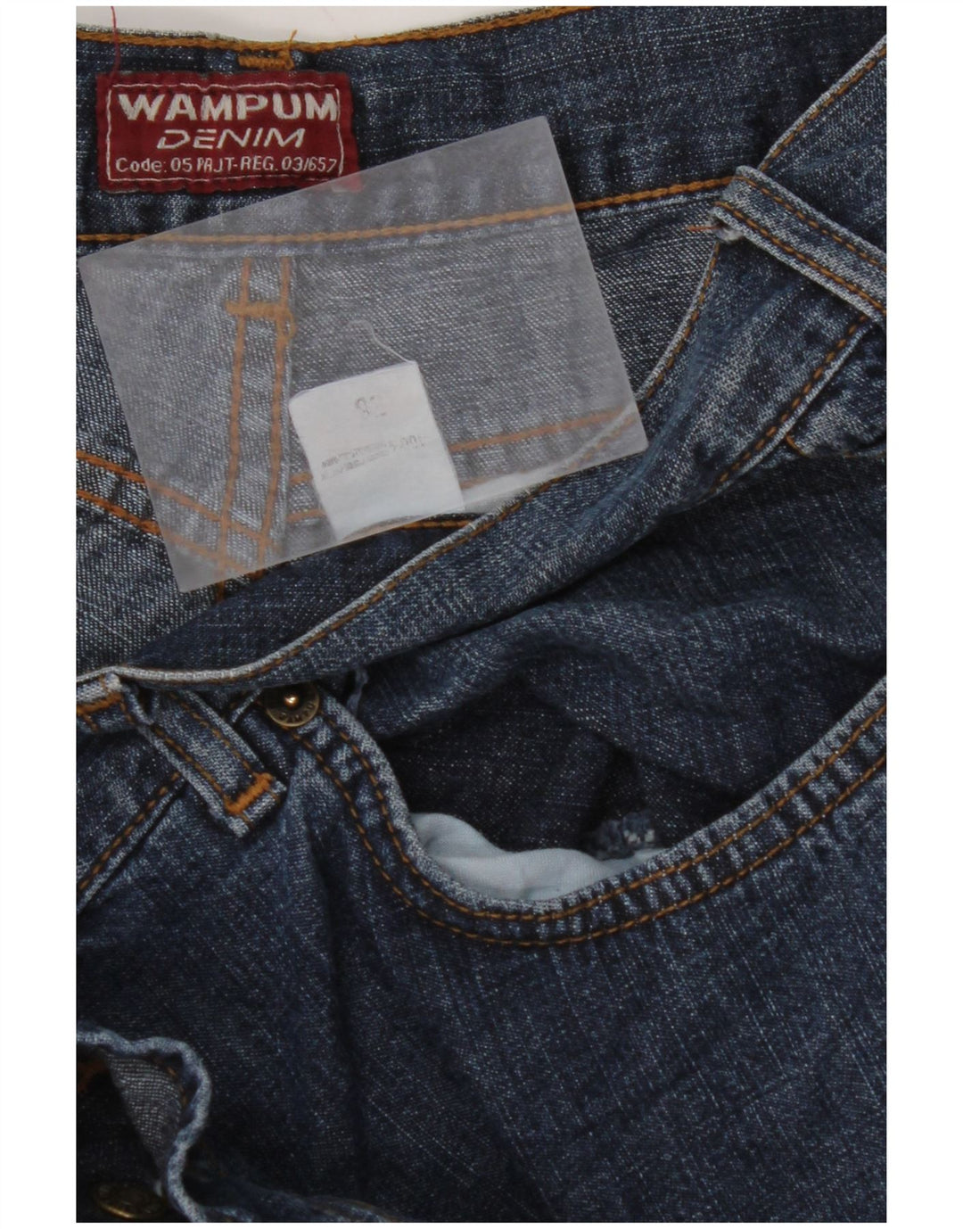 WAMPUM Straight Jeans til mænd W36 L27 Blå Bomuld