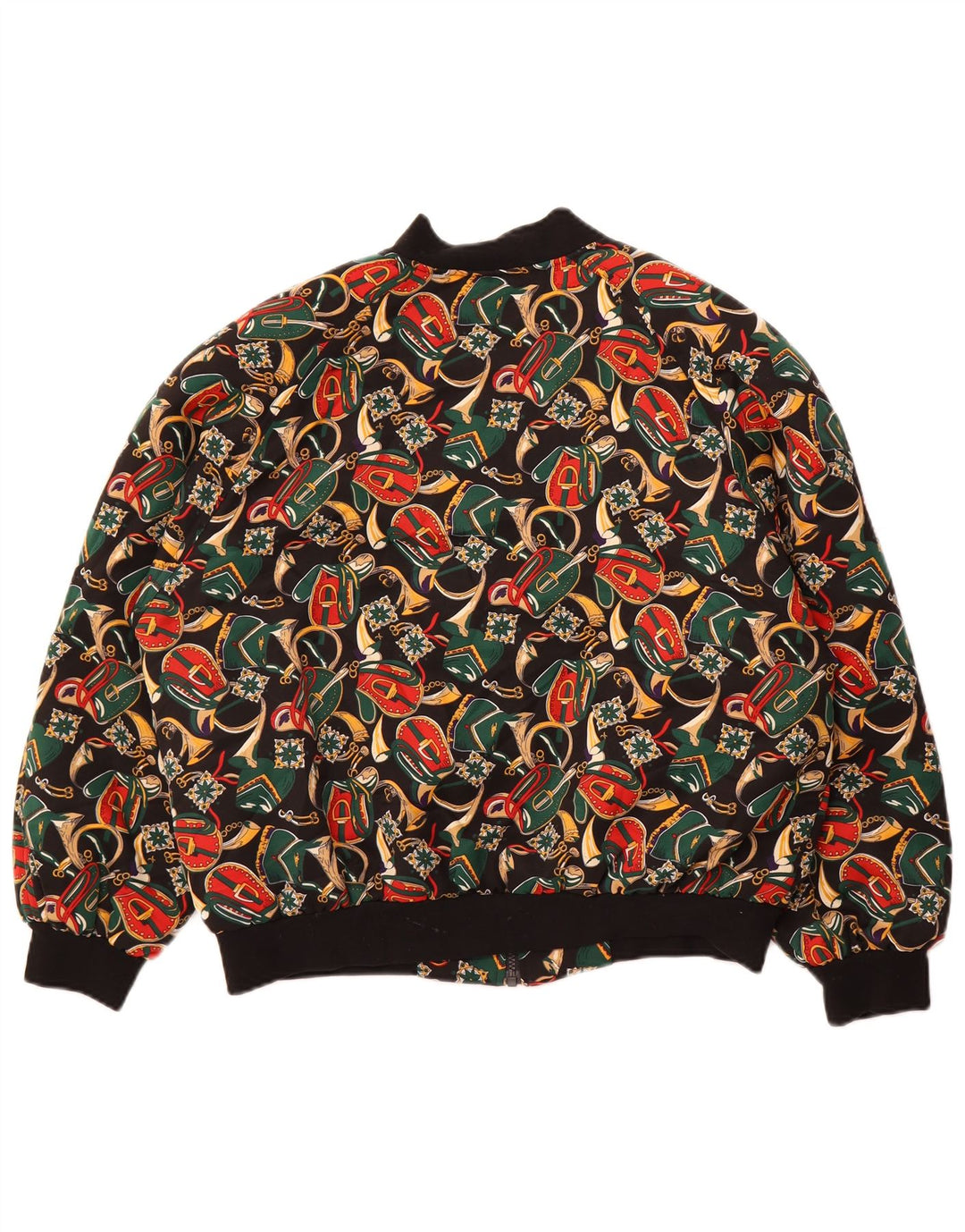 EASTEX Dame Oversized grafisk bomberjakke UK 14 Stor sort polyester