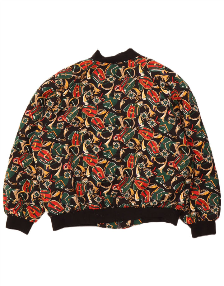 EASTEX Dame Oversized grafisk bomberjakke UK 14 Stor sort polyester