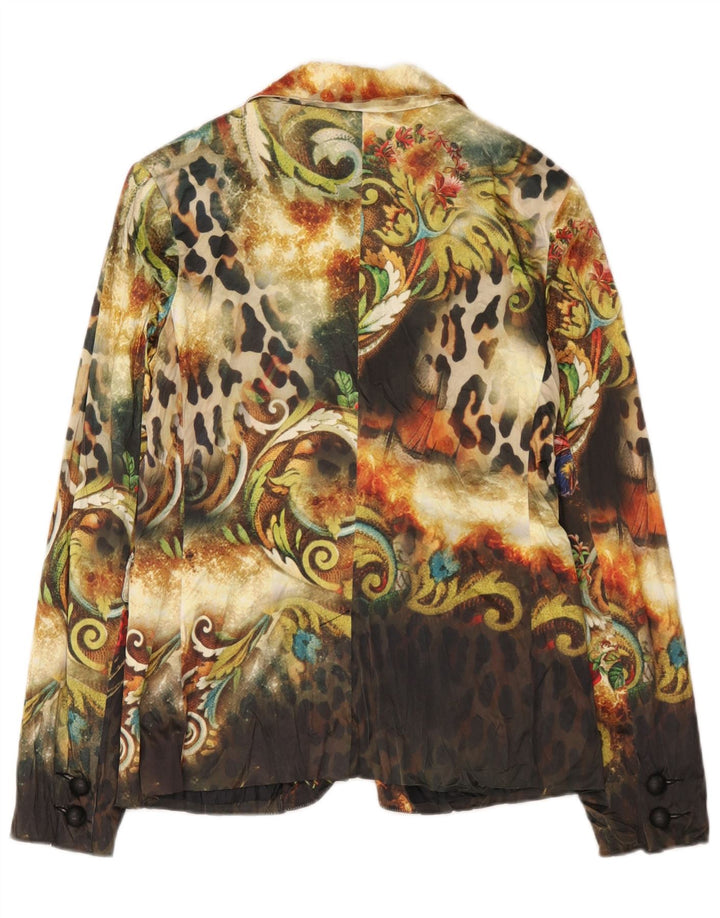 Etoile Du Monde Dame Blazer Jacket UK 10 Small Multicolored Animal Print