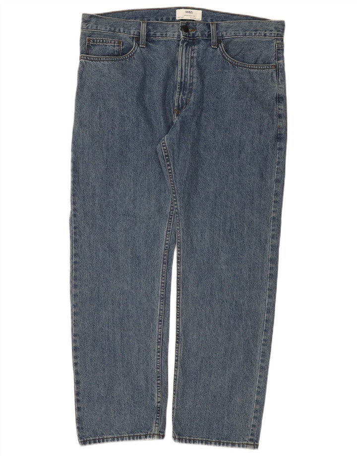 Marks & Spencer Straight Jeans til mænd W38 L29 Blå bomuld