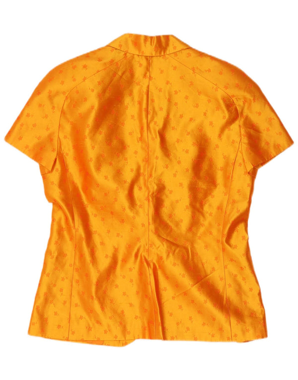Gai Mattiolo Dame Kortærmet Cardigan Top IT 46 Large Orange Floral