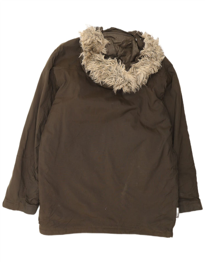 Mountain Warehouse Herre Hooded Parka Jacket UK 38 Medium Brun Nylon