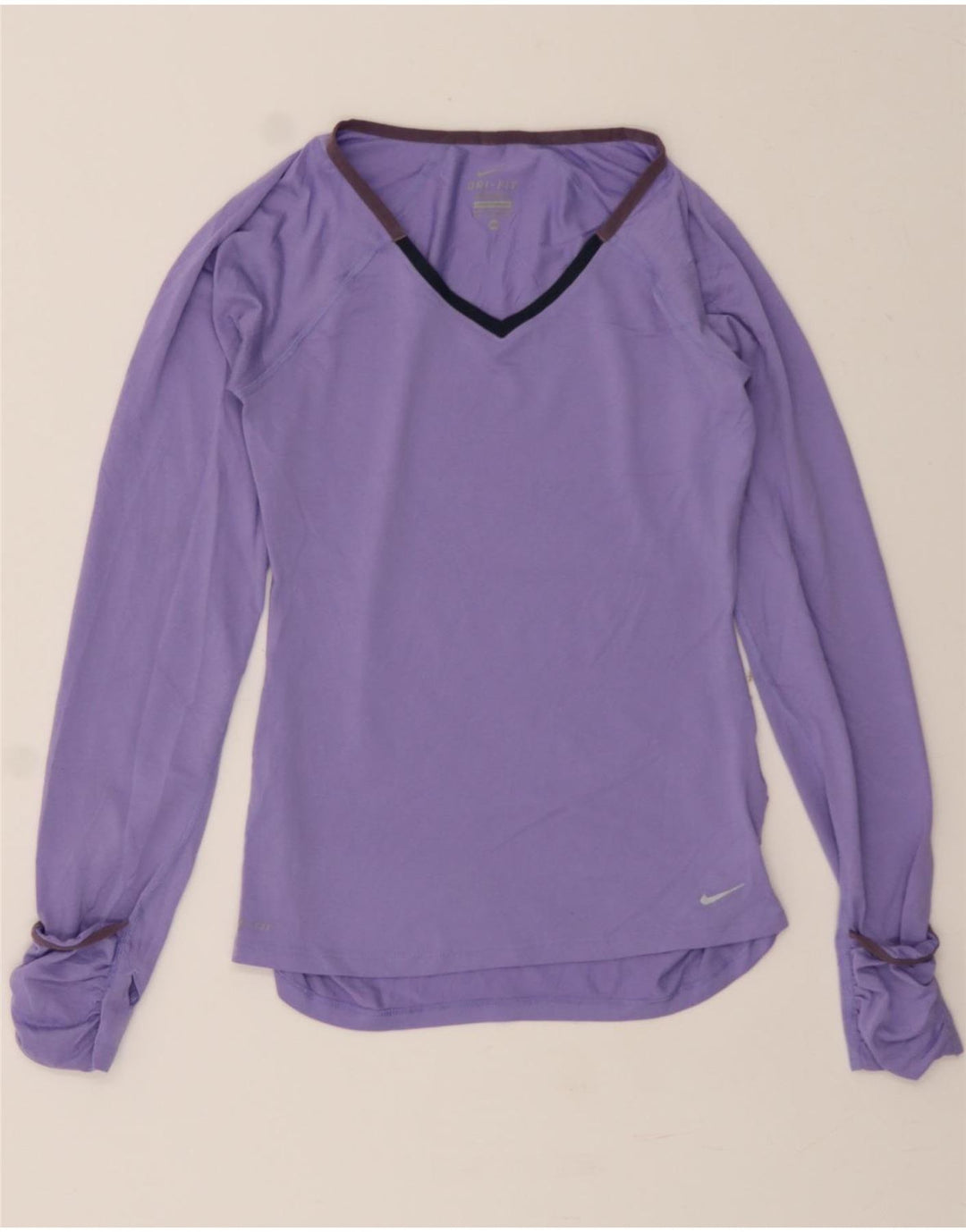 NIKE Womens Dri Fit Top Long Sleeve UK 6 XS Purple Polyester Vintage Nike and Second-Hand Nike from Messina Hembry 