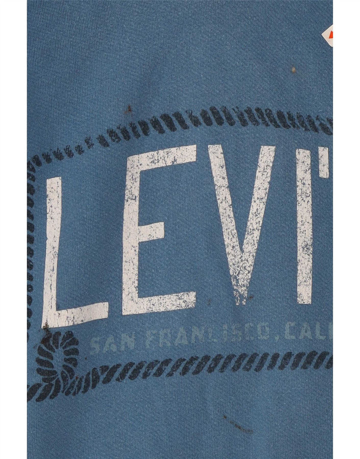 Levi's Grafisk hættetrøje til mænd, stor blå bomuld