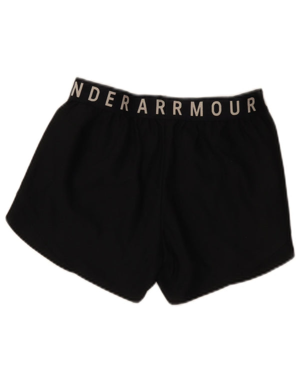 Under Armour Womens Heat Gear grafiske sportsshorts UK 6 XS sort polyester