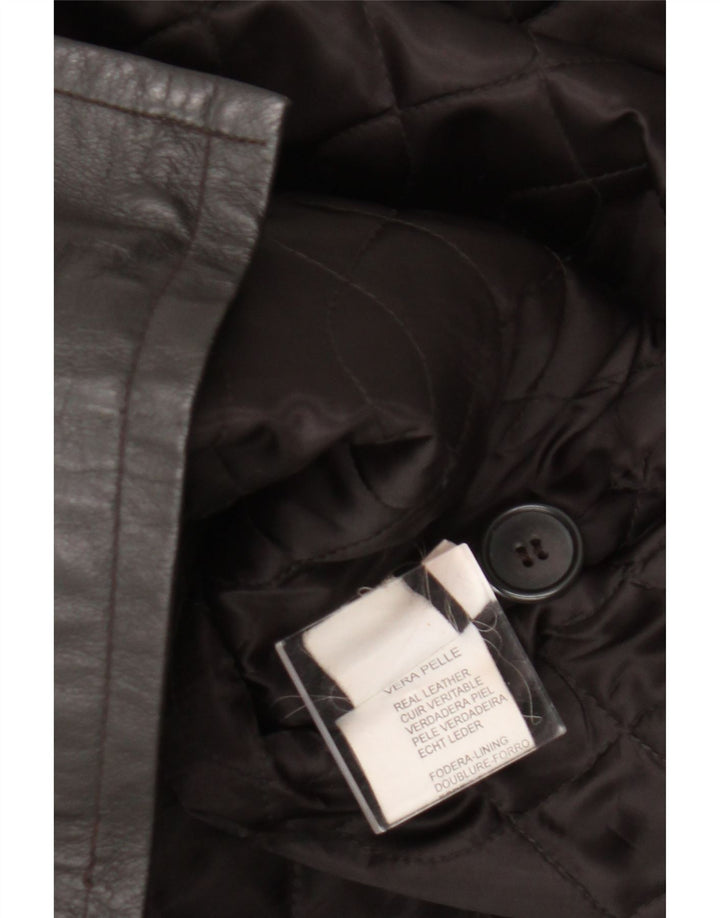 Vintage læderfrakke til kvinder IT 50 XL brunt læder