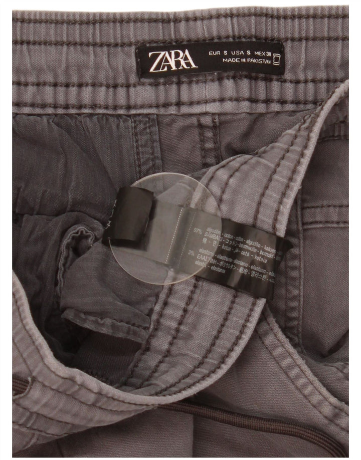 Zara Herre Cargo Joggers Cargo Bukser Small W30 L29 Grå Bomuld