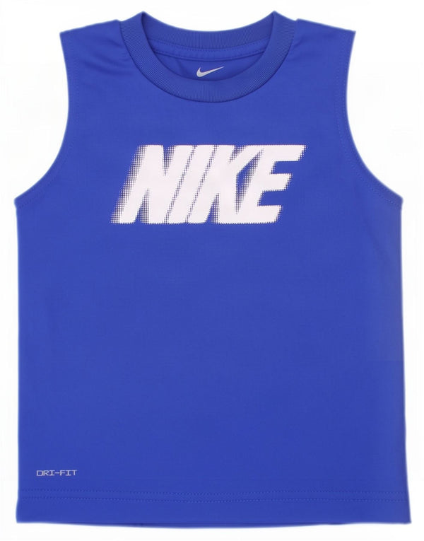 Nike drenge Dri Fit grafisk vest top 2-3 år blå polyester
