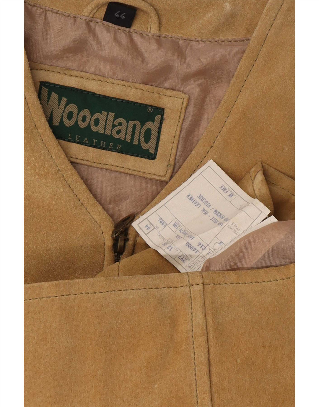 Woodland Dame Ruskind Gilet IT 44 Medium Beige Læder