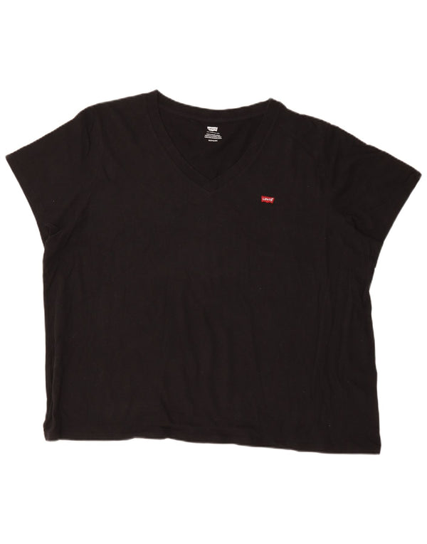 Levi's Dame Oversized T-Shirt Top UK 22 3XL Sort Bomuld