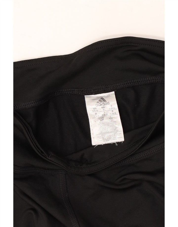 ADIDAS Dame Climalite Capri Leggings UK 8/10 Small Black Polyester