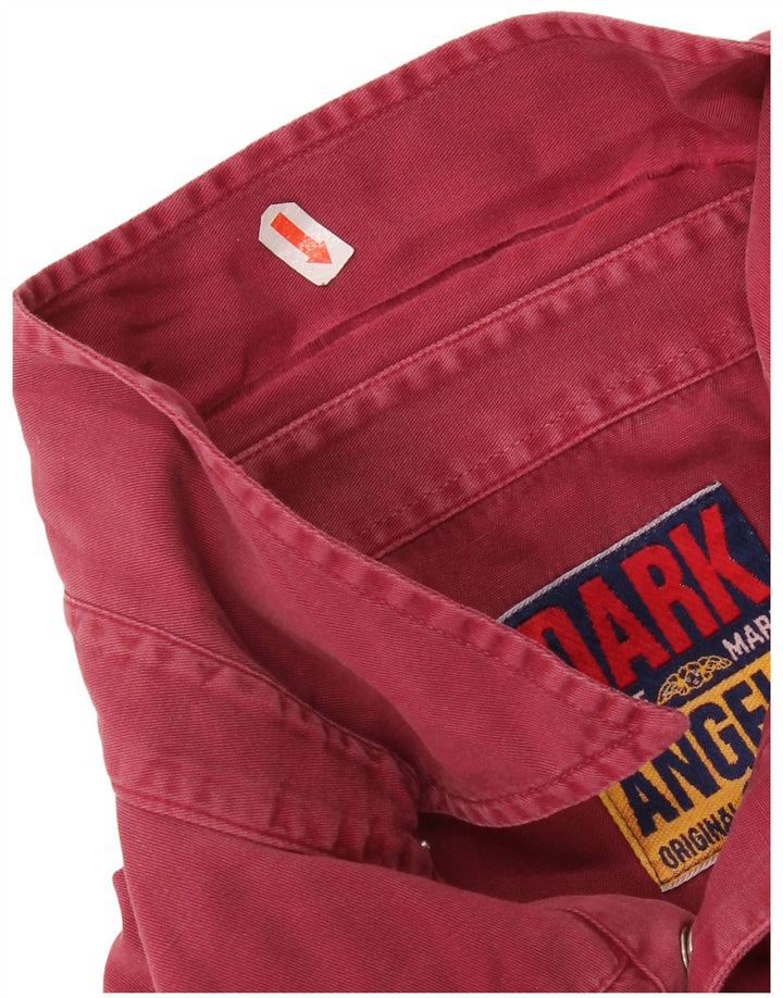 Vintage herre vestlig skjorte XL Bourgogne bomuld