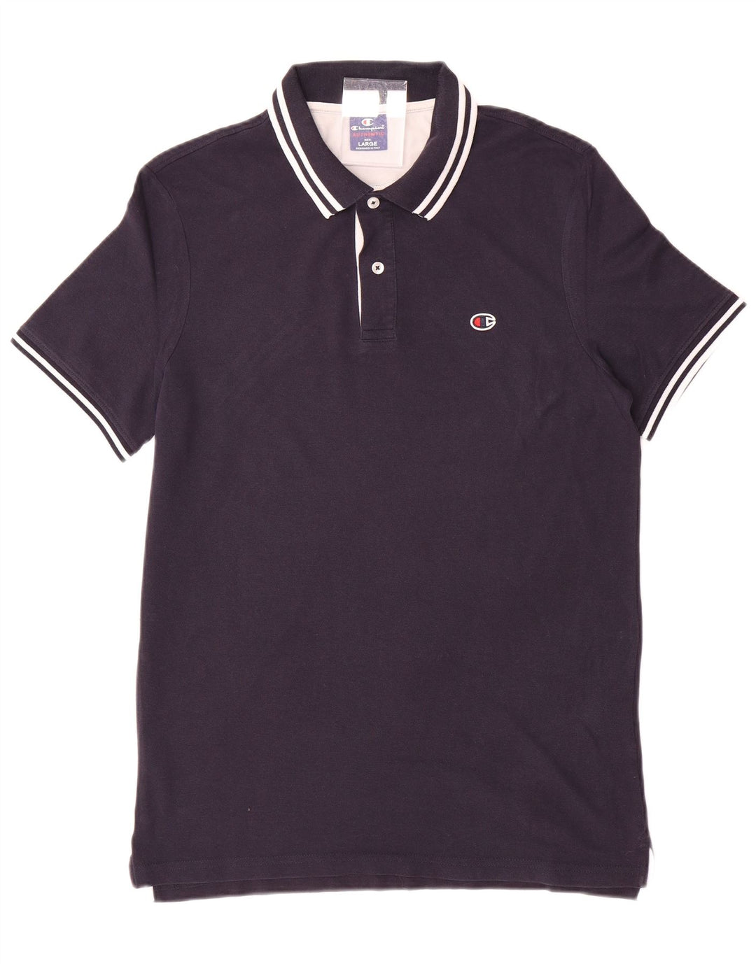 CHAMPION Mens Polo Shirt Large Navy Blue