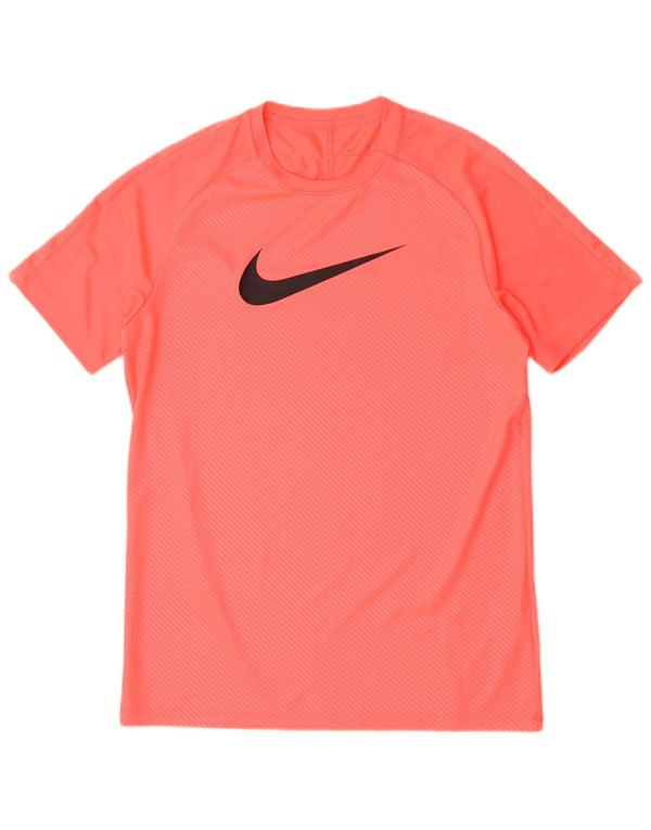 Nike Herre Dri Fit grafisk T-shirt Top Medium Pink Nålestribet Polyester