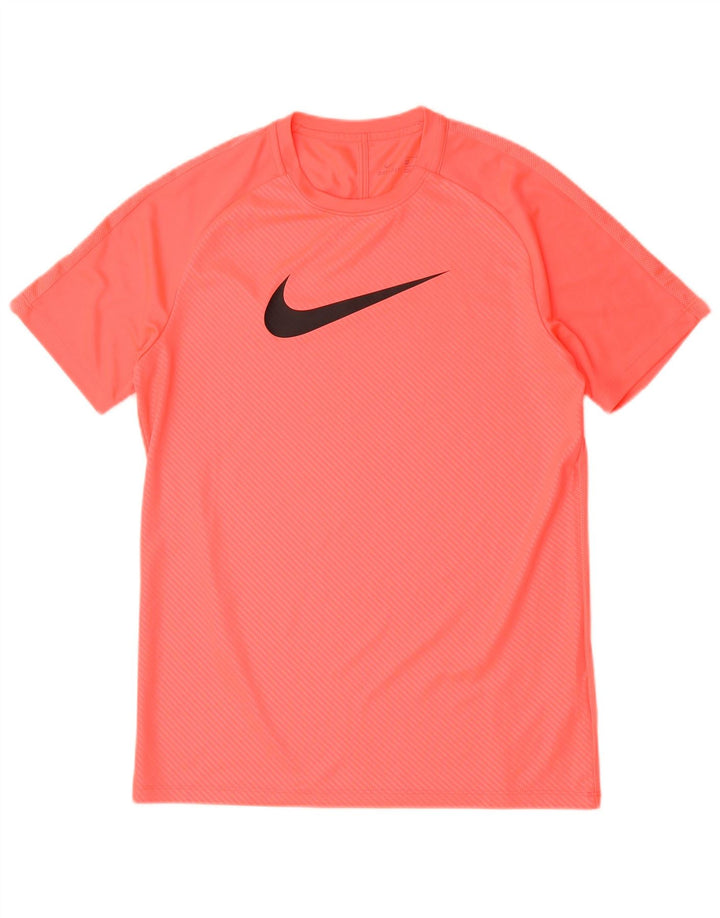 Nike Herre Dri Fit grafisk T-shirt Top Medium Pink Nålestribet Polyester
