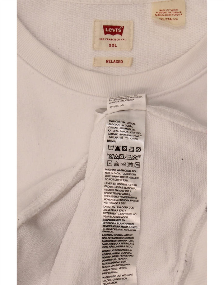Levi's Herre Grafisk Relaxed Fit Sweatshirt Jumper 2XL Hvid Bomuld