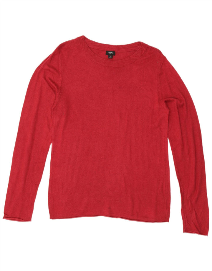MOSSIMO Dame Boat Neck Jumper Sweater UK 14 Large Red Rayon