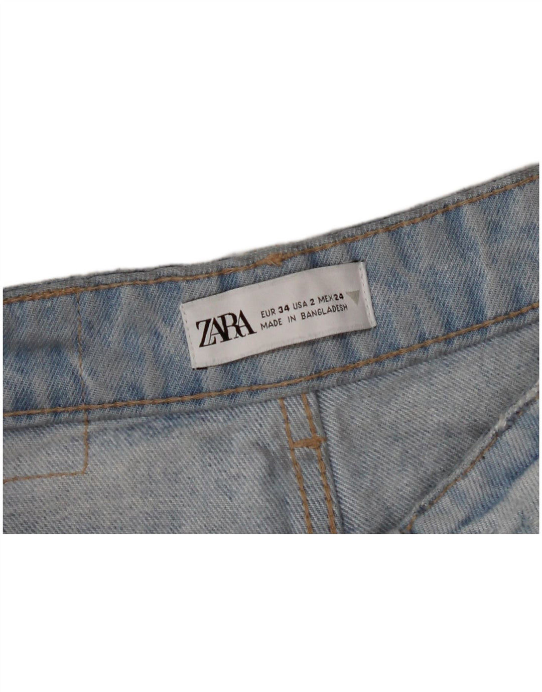 ZARA Straight Jeans til kvinder EU 34 2XS W24 L26 Blå Bomuld