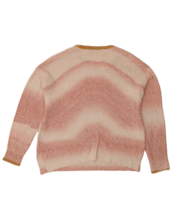White Stuff Dame Crew Neck Jumper Sweater UK 12 Medium Pink Striped