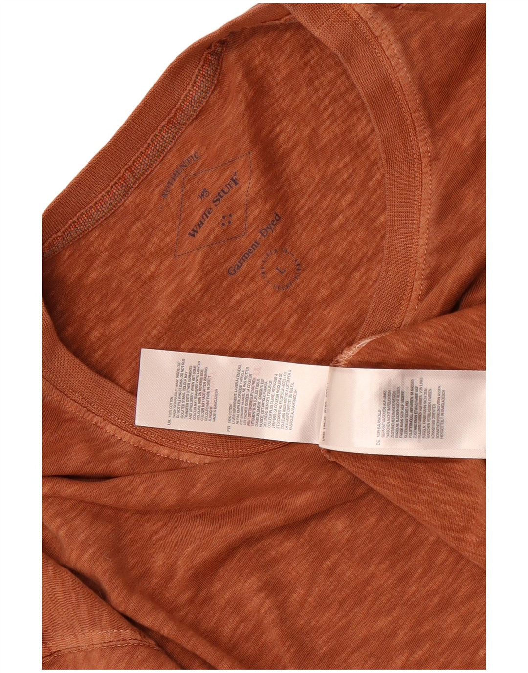 White Stuff Herre Top Langærmet Stor Brun Flecked Bomuld