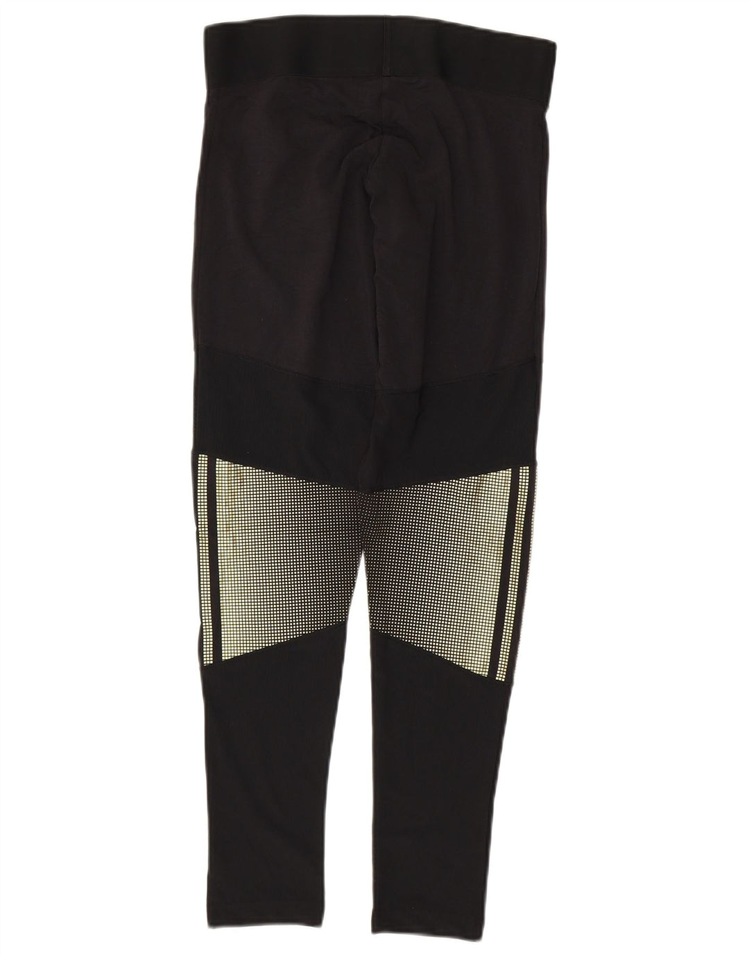 ADIDAS Womens Leggings UK 12 /14 Medium  Black Colourblock Cotton