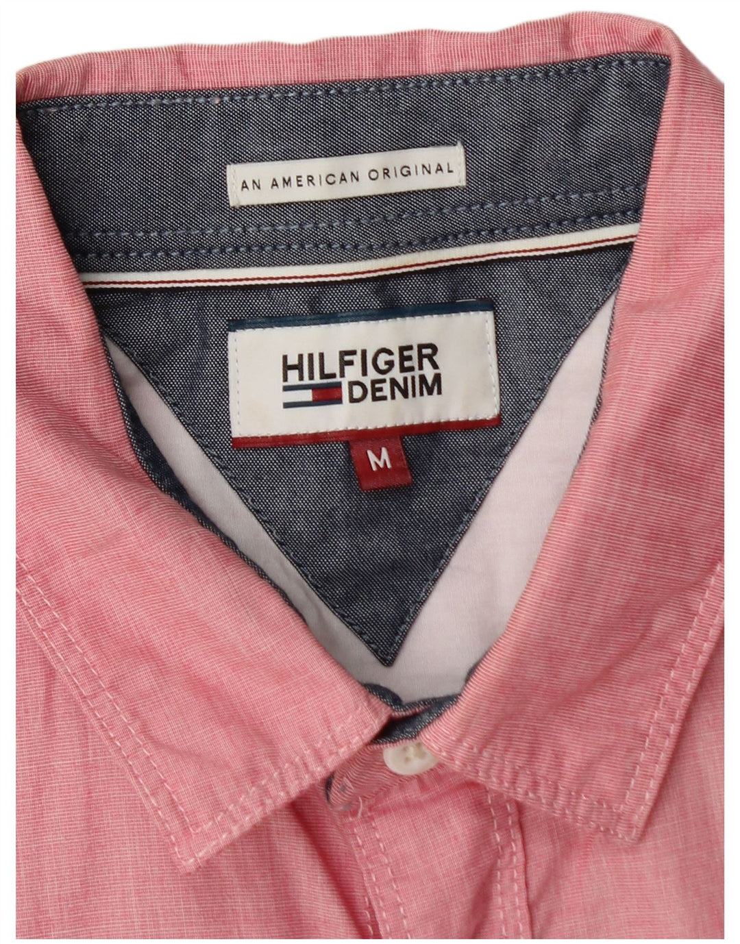 TOMMY HILFIGER Mens Shirt Medium Pink Cotton