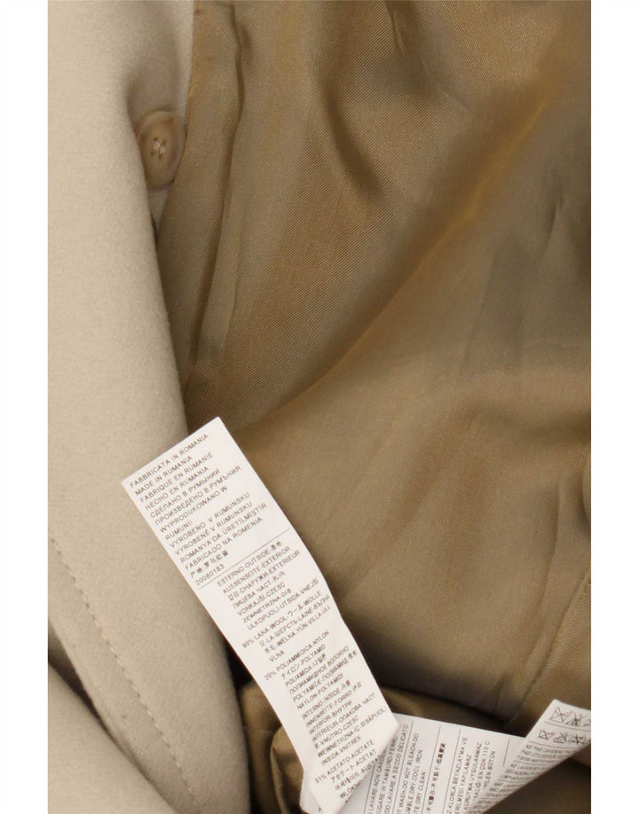 Sisley Dame Dobbeltradet Frakke IT 40 Lille Beige Uld
